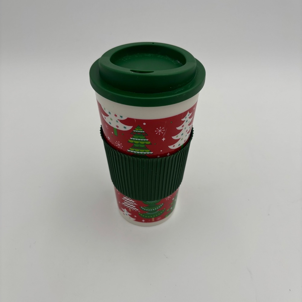 Unbranded Christmas Travel Mug Unisex OS Red Green Excellent Reusable Tumbler